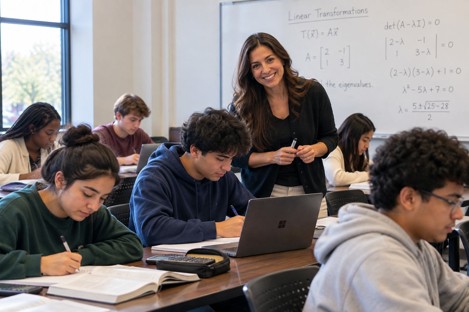 Practicing educator working with students